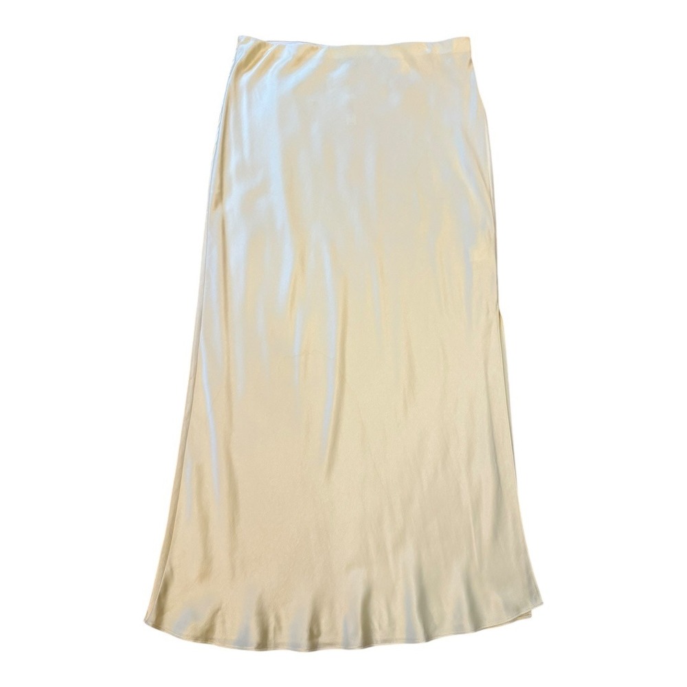 Madewell Satin Maxi‎ Slip Skirt Canary Yellow Career Party Cocktail Size 14 NWT